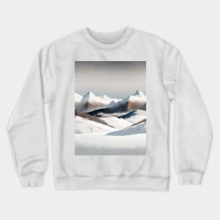 Modern Scandinavian Art Minimalist Winter Sports Snow Mountain Crewneck Sweatshirt